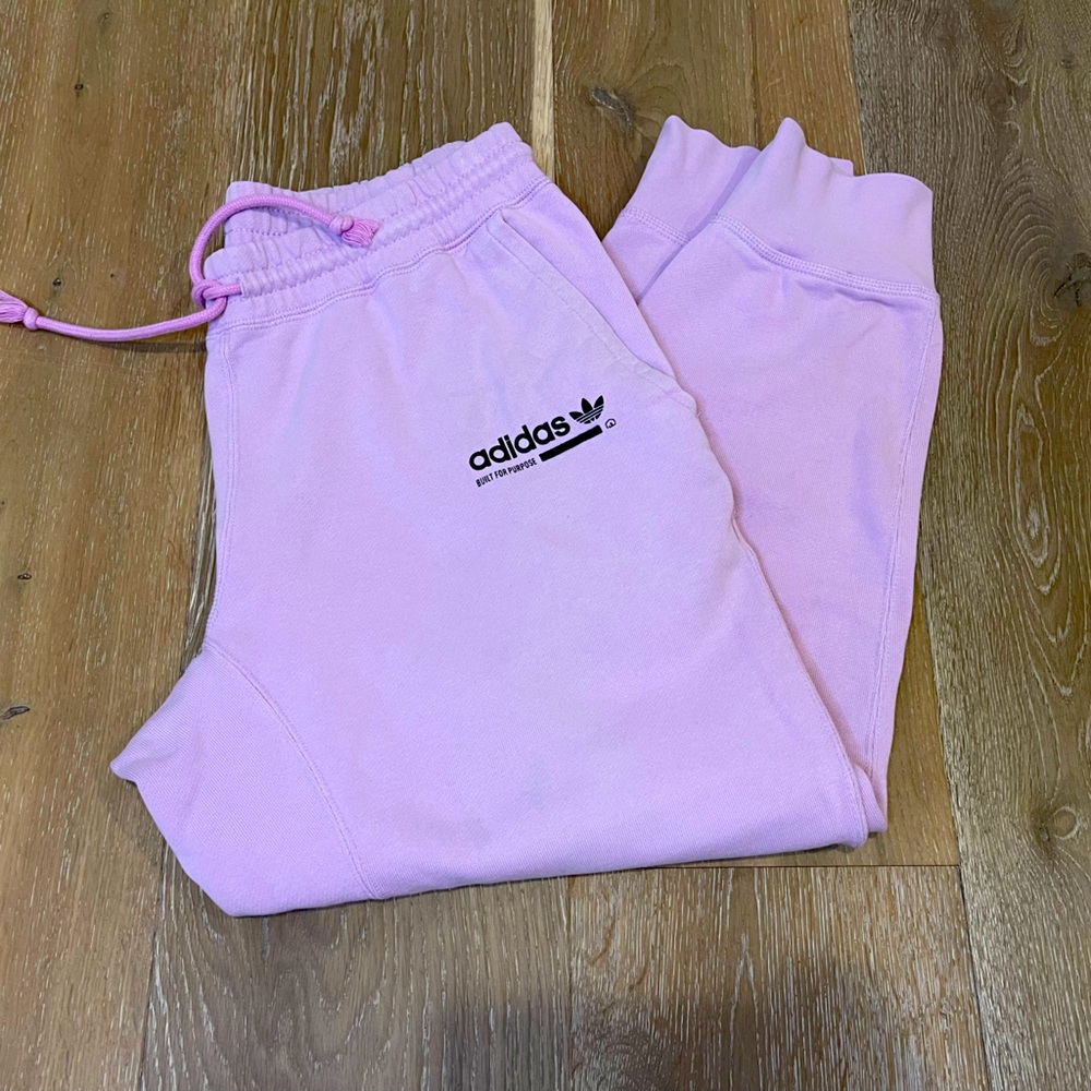 Adidas Cropped Pink Sweats Men’s Large